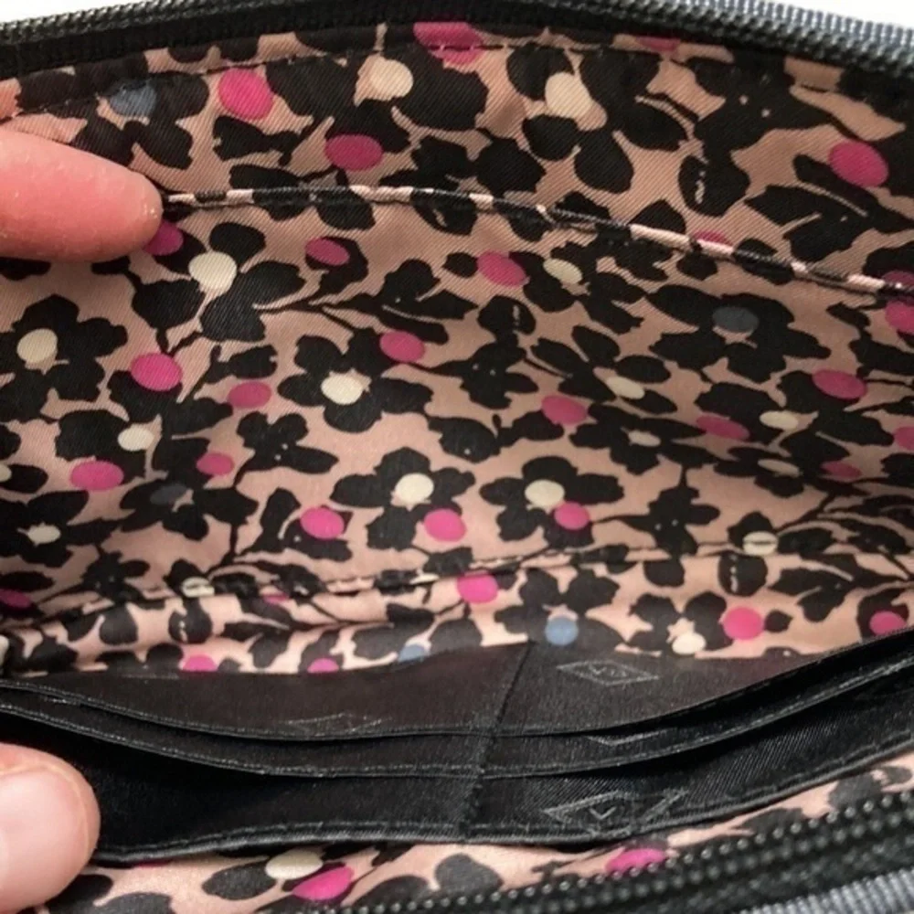 Vera Bradley dark denim zipper quilted wristet wallet